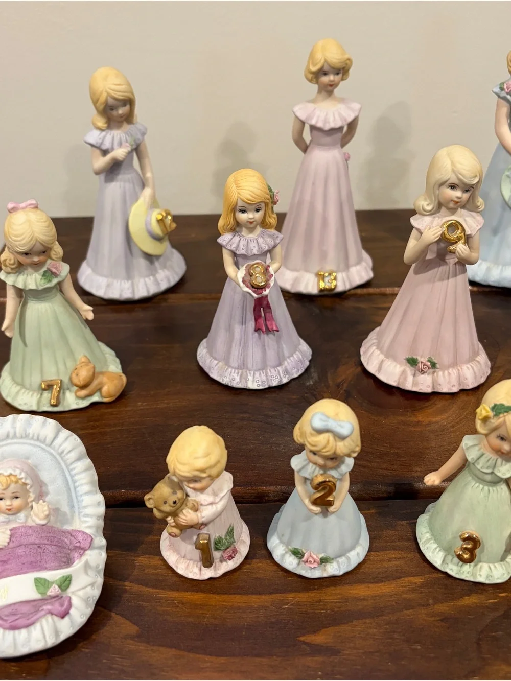 Lot of 16 Vintage Growing Up Birthday Girls Baby-15 Years Old Blonde/2 Brunette